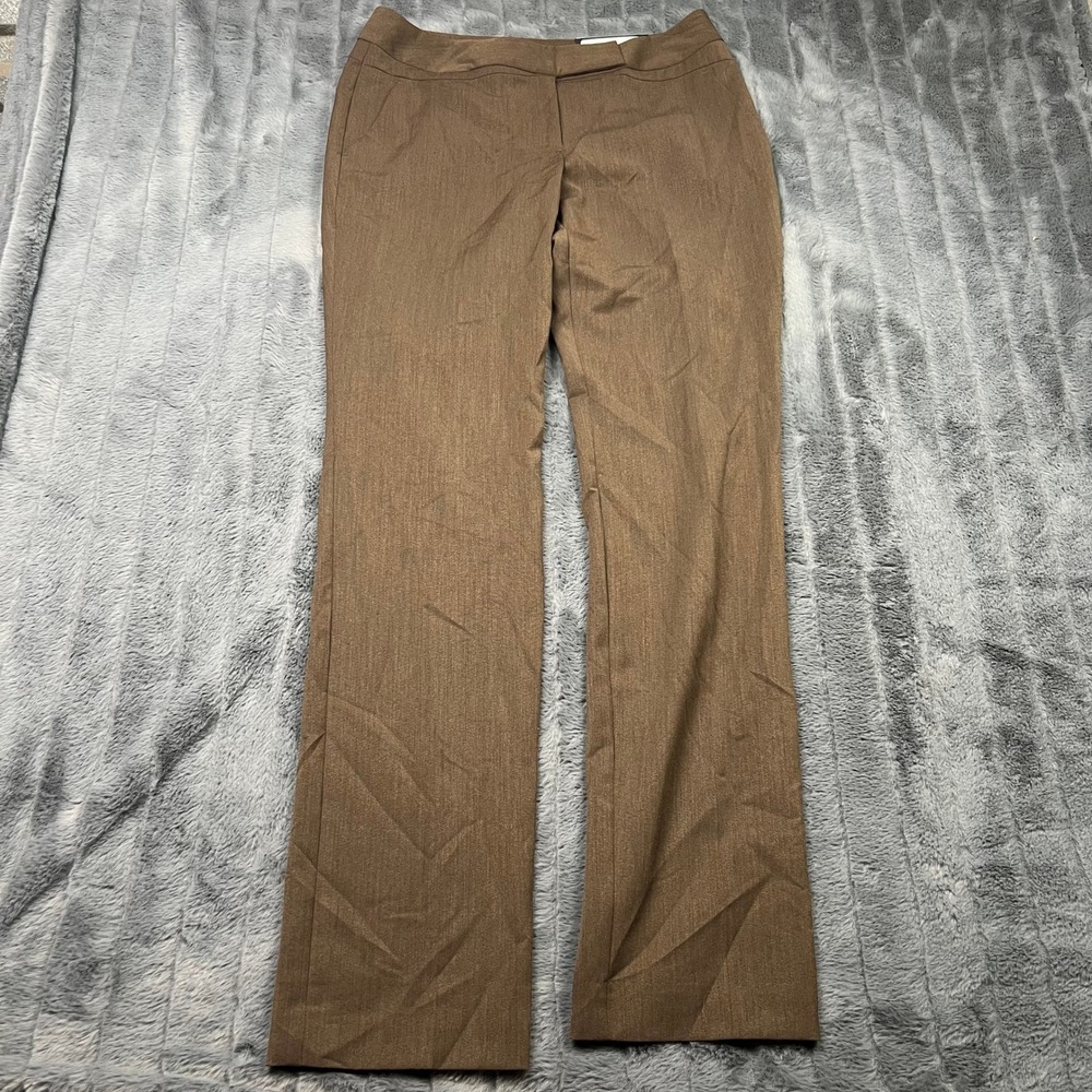 Worthington Modern Fit Straight Leg Pants Brown Heather Size 6 816-2221 NEW